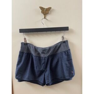 MPG Sport Running Shorts Women's Medium Navy Blue Leopard Print Liner